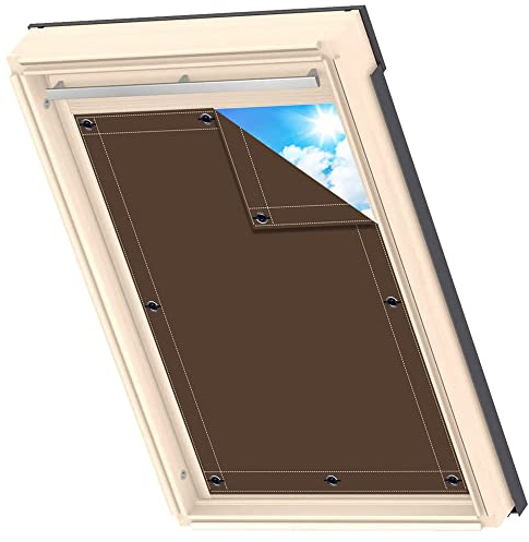 Dachfenster verdunkelung ohne Bohren Anti UV, Wärmedämmung, Dachfenster Rollo Rollo mit Saugnapf für Velux Oberlichter 200x145cm