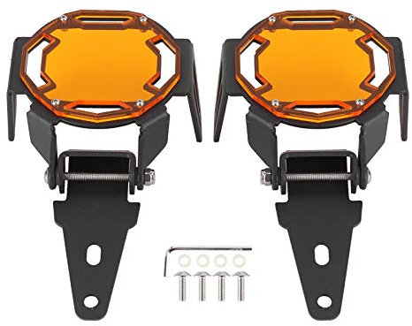 Hlyjoon Motorrad-Nebelscheinwerfer, Lichtschutz Aluminiumabdeckung LED-Lampenschutz Passend für R1200GS / R1250GS Adventure LC (Paar)(Orange)