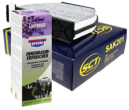 QR-Parts Set 85490813 SAK 201 157097 SCT Innenraum-Filter 201+Presto Fresh Lavendel Duft