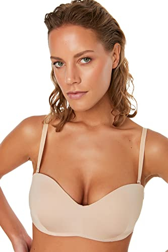 TRENDYOL Damen Nude Push-up Ganzkappe BH Bra, Undurchsichtige