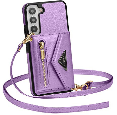 ZCDAYE Hülle für iPhone 11 mit Band, Leder iPhone 11 Handyhülle Handytasche Kleine Geldbörse Handykette Umhängetasche Case für iPhone 11 (6.1 inches), Lila