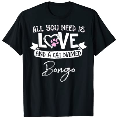 Süßes Katzen-Bongo-Shirt mit Namen für Damen und Mädchen T-Shirt