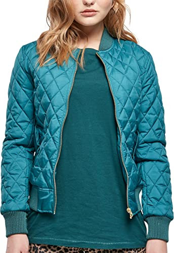 Urban Classics Women's Ladies Diamond Quilt Nylon Jacket Jacke, Jasper, 5XL
