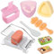 Zuaklpton 6 Pcs/Set Spam Musubi Maker Press (Non Stick) with Luncheon Meat Slicer Kit, Sushi Shake Rice Ball Mold, Onigiri Mold, Sushi Making Tool, Egg Slicer, Hot Dog Cutter for Kitchen