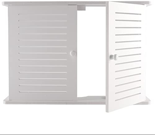 Tlilyy Aufbewahrungsboxen für Router Wi-Fi Wireless Holzbox Plus Steckerhalterung zum Aufhängen einer Wand Regal für Regal L