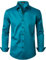 LucMatton Herren Kleid Hemd Formal Stretch Faltenfrei Langarm Slim Fit Button Down Shirts für Hochzeit Party, Blaugrün/Ein Hauch von Paradies (Trace of Paradise), Klein