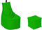 MILLINDABAG Modern Sitzsack für Kinder und Erwachsene Sessel Kissen In & Outdoor Gaminggeignet & bereits gefüllt Sitzkissen Bodenkissen (Grün, XXL - Durchmesser 78 cm mit Hocker)