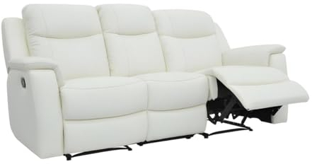 Vente-Unique-Relaxsofa Leder 3-Sitzer - Elfenbein-Weiß - Evasion