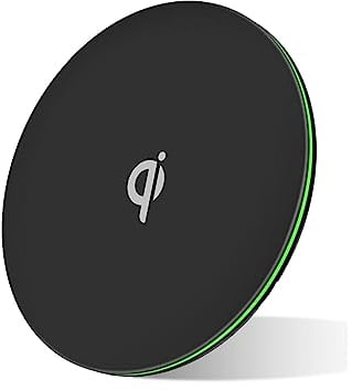 MMOBIEL Wireless Charger 15W Qi - Wireless Charging Pad Compatible with iPhone and Samsung Charging pad also Compatible with AirPods and Galaxy Buds - Qi Fast Charger - Black