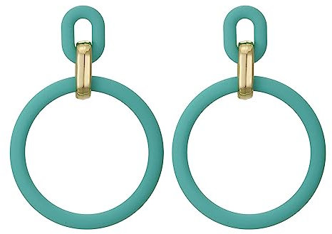 SIXDUTON Neon Creolen für Damen, Acryl Ohrringe Retro 80er 90er Jahre, Übertriebene Creolen für Kostüm Party Halloween, Accessoires Schmuck Zubehör (Blauer See)