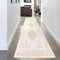 CARPETIA Teppich Wohnzimmer Schlafzimmer Ornamente glänzend Mäander Flur Läufer lang Kurzflor Orient elegant Creme Gold 100x200 cm