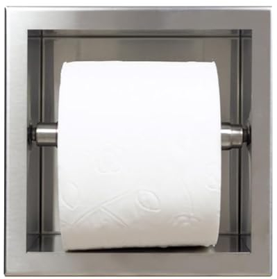 KOLMAN Toilettenpapierhalter Unterputz Wandnische Wall Box Paper 1 Silber Badezimmer Klopapierhalter