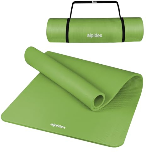 ALPIDEX Yogamatte Extra Dick 1,5 cm Gymnastikmatte 3 Größen E-Book rutschfest Phthalatfrei Fitness Matte Turnen Pilates Sport Physio HIIT Yoga Trainingsmatte Isomatte, Lime, 190 x 60 x 1.5 cm