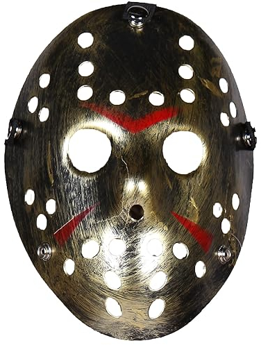 Thetru Eishockey Maske Freitag der 13. | Gold Rot - Halloween