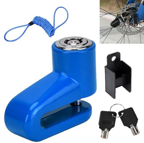 Blue Motorcycle Brake Lock Alarm, Scooter & Bicycle Disc Lock Reminder