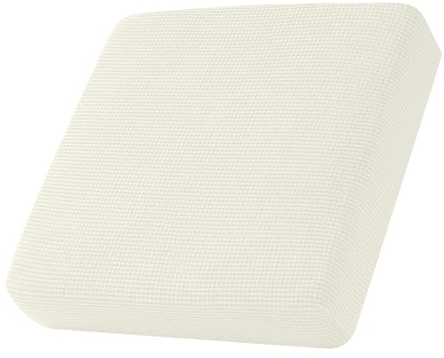 SYLC Sofa Sitzkissenbezug, Sofa Sitzkissenbezug Stretch, Elastischer Kissenbezüge, Husse Überzug Bezug Für Sofa Sitzkissen, rutschfest Stoff Tartan (Elfenbein,1-Sitzer)