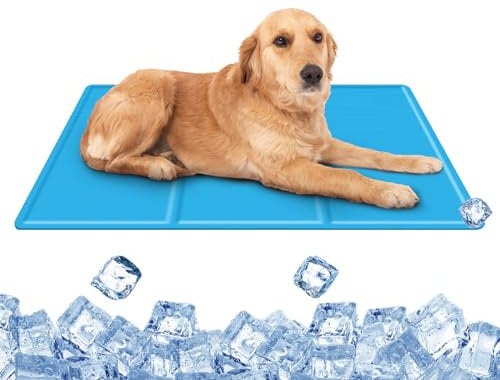 SNMIX Dog Cooling Mat - Durable Pet Cool Mat, Non-Toxic Gel Self Cooling Pad for Dogs Cats in Hot Summer - 450 Micron Oxford Fabric Anti-Scratch, 50 x 40cm