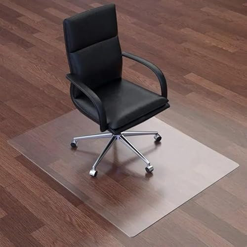 Bodenschutzmatte aus Transparentem PVC für Bürostühle – 100X140 cm – 1,5 mm Stark – rutschfeste Schreibtischstuhl Unterlage – Schutzmatte für Laminat, Parkett und Harte Böden