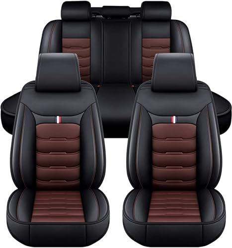 VALKEM Auto Sitzbezüge Sets für Lexus RC F Coupe RC-F Pure/Advantage/Carbon/Track Edition / GT3, PU Leder 5-Sitze Allwetter Wasserdicht Atmungsaktiv Autositzbezug Full Set, Sitzschoner Zubehör