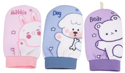 MAGICLULU 3-teilige Badehandschuhe Peeling-handschuhe Für Die Badewanne Körperreinigungshandschuhe Rückenwäscher Peeling-handschuhe Für Die Dusche Badehandschuhe