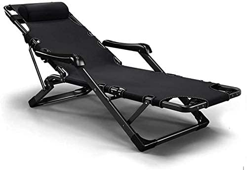 Guyifuny Klappbarer Loungesessel, strapazierfähige Gartenmöbel-Sets, Sonnenliege, Camping-Gartenstühle, klappbare Terrassenliege, wasserdichte Chaiselongue aus Metall für das Büro im Freien