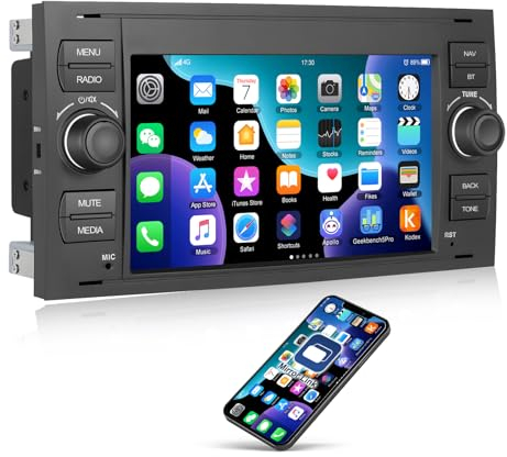 SIXWIN 1+32G Android 13 Radio Coche para Ford C-MAX/Galaxy/Connect/Kuga/Fiesta/S-MAX, 7 Pulgadas Pantalla Táctil con WiFi/GPS/Bluetooth/USB/FM/MirrorLink