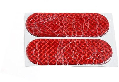 Hihaha Adhesivo reflectante para exterior de coche, 12 x 4 cm, color rojo, 2 unidades, material duradero