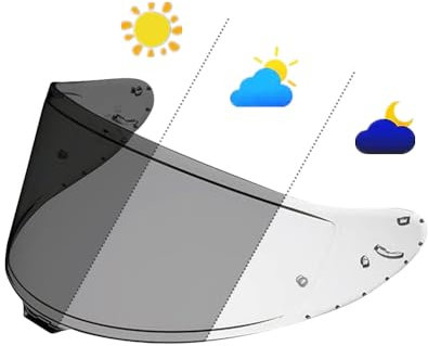 Visière de Casque, Écran Facial photochromique de Remplacement CWR-F2 Écran de Casque résistant aux Rayures Compatible avec Z8/X15/RF1400/NXR2(Z8 Clear)