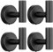 FASTDEPLE Towel Hooks Black, Towel Hook for Bathrooms, Brushed Nickel Robes Hook for Bathroom Kitchen Garage Home Hotel Office Cabinet(4 Pcs)