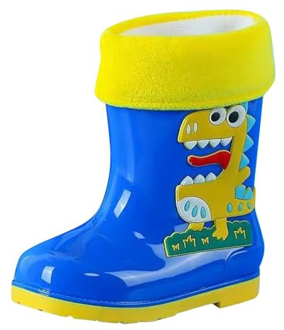 Stivali in gomma per bambini e ragazze, stivali da pioggia con motivo animato, stivali da pioggia per bambini, stivali di gomma, stivali impermeabili, Blu, 22