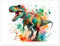 Tyrannosaurus Rex in Aquarell II Poster von nobelart 40 x 30 cm Bunt Wandbilder Wanddeko