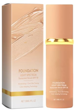 Fond de teint 4 en 1, correcteur hydratant à couvrance totale moyenne avec, FPS 50+, résistant à l’eau et longue tenue (30 ML/1 Fl.oz, 1 Pcs)