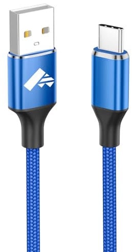 Nylon USB A to USB C Charger Cable - 2M Type C Fast Charge Charging Lead for Samsung Galaxy S20/S21/S8/S9/A11/A12/A30/A41/A42/A54/Note 10/20,iPad,Switch