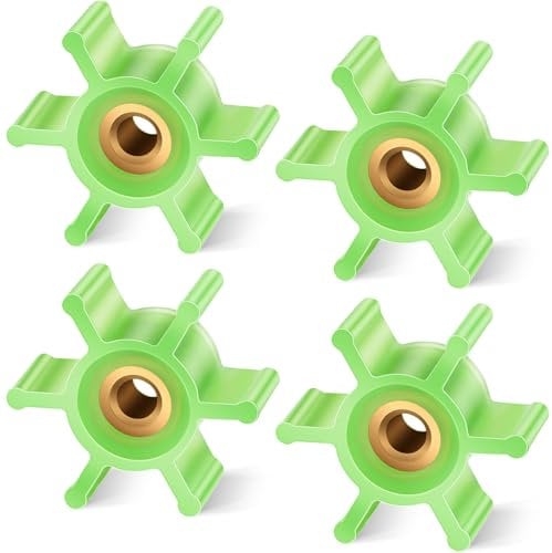 Threehoney 4 Pcs Utility Pump Replacement Impeller for Utility Water Transfer Pumps, 2 Diameter, 7/8 Width, 5/16 Shaft, Compatible with Jabsco 6303-0007-P