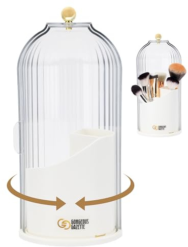 GORGEOUS GAZETTE - 360° Rotating Makeup Organiser - Stylish Storage for Skincare, Perfumes and Cosmetics - Easy-Access Vanity Organiser for Dressing Table