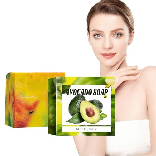 Avocado Seife Handgemacht,Avocado Soap for the Skin,Avocado-Seife,Pflegende Avocado-Badeseife,Handgefertigte Birnenseife,Hautaufhellende Seife,Avocado Öl Handgemachte Seife für Gesicht und Körper