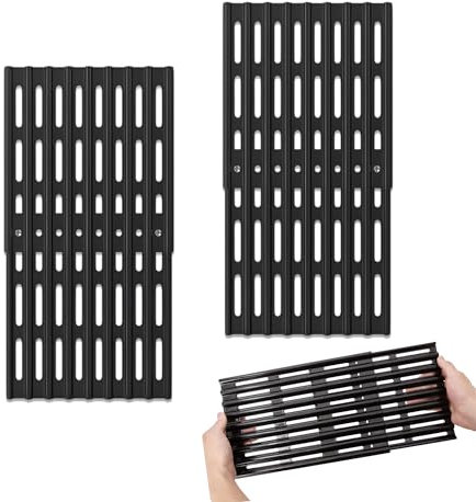 Outdoor Bazaar 2er Pack Adjustable Cooking Grates – 8 Wide Universal Ersatzgrill Grid for BBQ Grills, Universal Cooking Grates for Gas Grills, Extends from 12 up to 19 L, Porzellan Steel