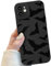 Compatible for iPhone 12 Case, Black Cool Cute Bats Case Design for Women Girls, Soft TPU Slim Profile Anti-Slip Shockproof Protective Phone Cover for iPhone 12