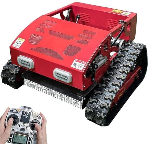 Roboter-Rasenmäher - Benzin-Viertakt-Kriechermäher, 5,6 kW, Fernbedienung, Steigt 45° Steigung, Ideal für Bauernhof, Haus, Garten und Obstgarten