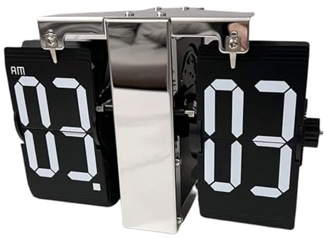 Baoblaze Wandmontierte Digitale Flip -Down -Uhr Automatische Seite Drehung Mehrzweck 8.1x3x5.4inch für Room Leichtgewicht, Style B