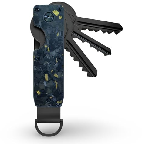 AtEaze Schlüssel Organizer aus Metall und Karbon für bis zu 6 Schlüssel | Schlüsseltasche, Keychain, Key Organizer, Aluminium