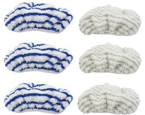 Lot de 6 lingettes de rechange en microfibre, compatibles avec Rowenta Clean&Steam, accessoire de nettoyage ZR005801, lavables et réutilisables