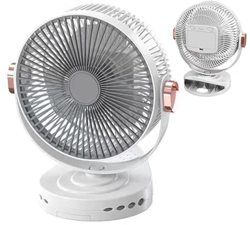 Ventilador de pinza – Ventilador personal Clip-On | 20 cm de velocidad ajustable USB recargable silencioso portátil para viajar casa coche al aire libre