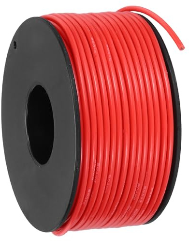 QUARKZMAN 20 AWG Filo Di Silicone Flessibile 30.5m/100ft 20 Gauge Rosso | 200 Celsius/392 Fahrenheit, In Rame Stagnato A Treccia, Filo Ad Alta Temperatura, Filo Elettrico