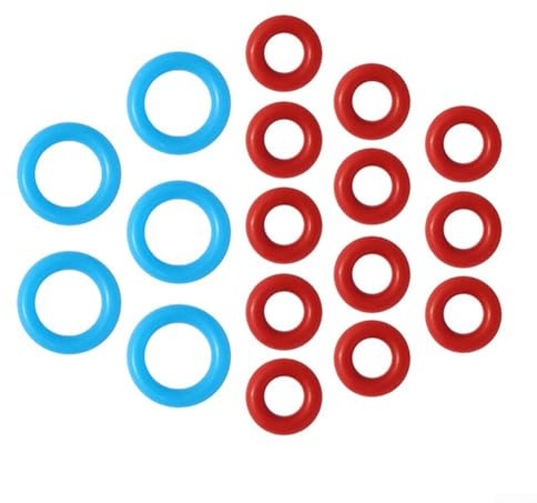 Pumixiy Ersatz-O-Ring-Set, 17-teilig, für Espressomaschinen, O-Ringe Dichtung in Blau und Rot, lebensmittelechtes Silikon, kompatibel mit BES900 BES920 Kaffee
