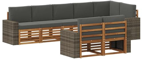 vidaXL Sofagarnituren Massivholz Akazie, Garten-Sofa, modernes Sitzmöbel für draußen, gemütliche Lounge, Terrassenset, stylisches Design