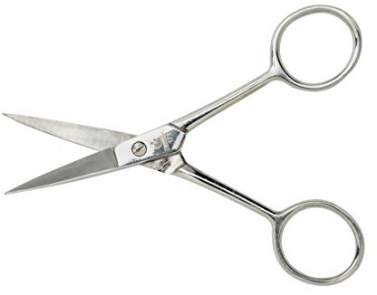Mundial 171 Specialty Forged 4 Curved Embroidery & Scherenschnitte Scissors – Precision Fine Tip Craft Scissors for Thread Cutting, Paper Art & Detail Work