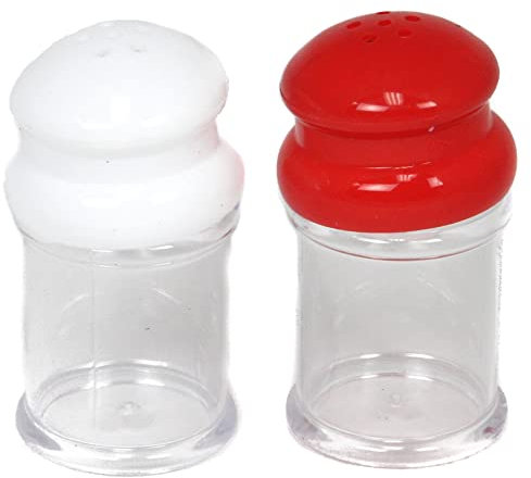 Chef Craft Select Salière et poivrière en plastique, 7,6 cm de long, 1 lot, rouge/blanc