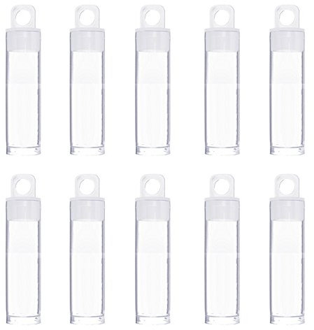 Clear Plastic Seed Bead Storage Hangable Tubes 50x14mm Pack of 10