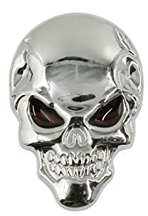 sourcing map Metall 3D Totenkopf Knochenförmiger Selbstklebender Auto Außen Dekorativer Aufkleber